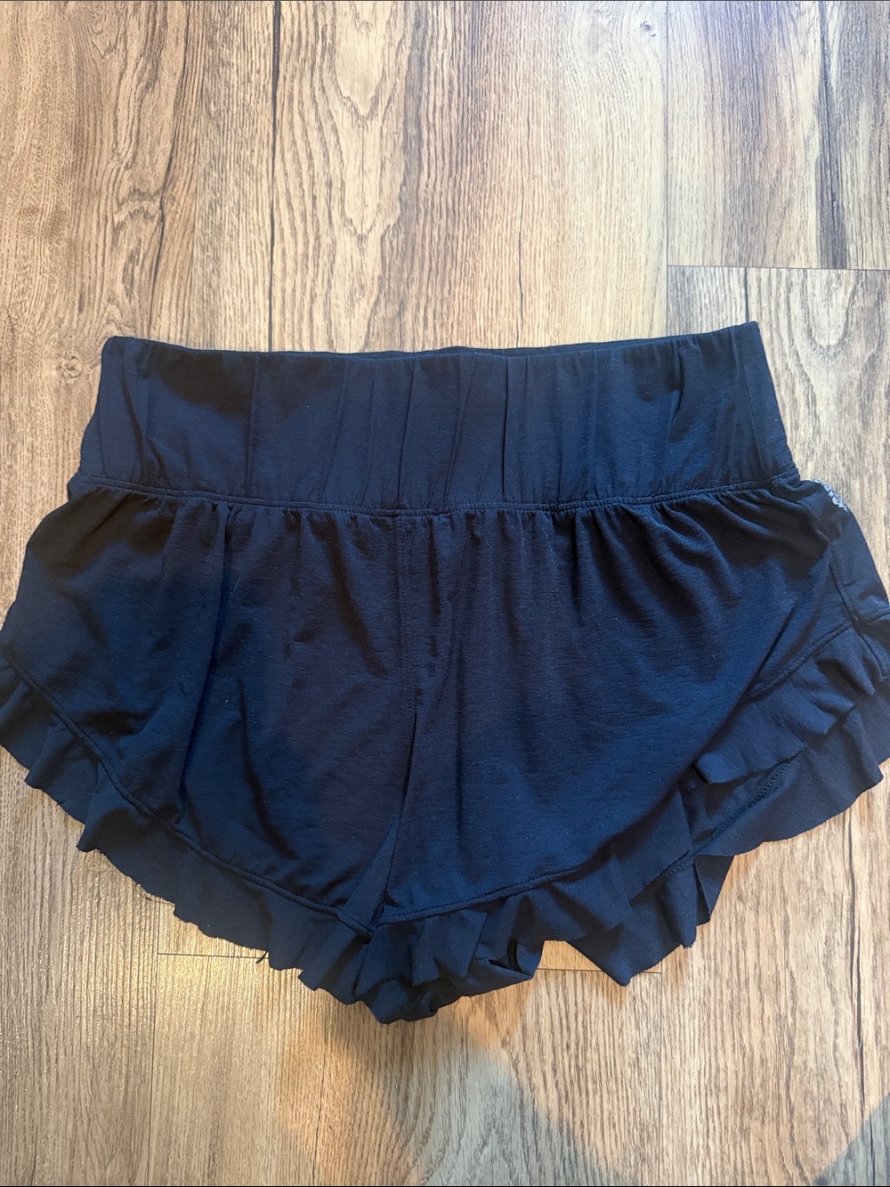 FP Movement by Free People Black Ruffle Athletic Skort Shorts
